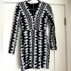 HMS Black/White Sequins Mini Dress XSmall